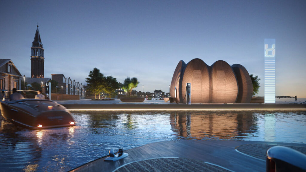 Zaha Hadid Architects postaví pro NatPower H první ekologickou vodíkovou čerpací síť na světě pro rekreační plavbu.