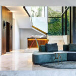 Moderní interiér barvy dopaminový interiér