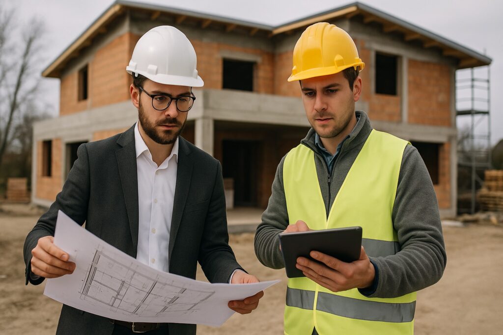 Architekt a projektant při práci