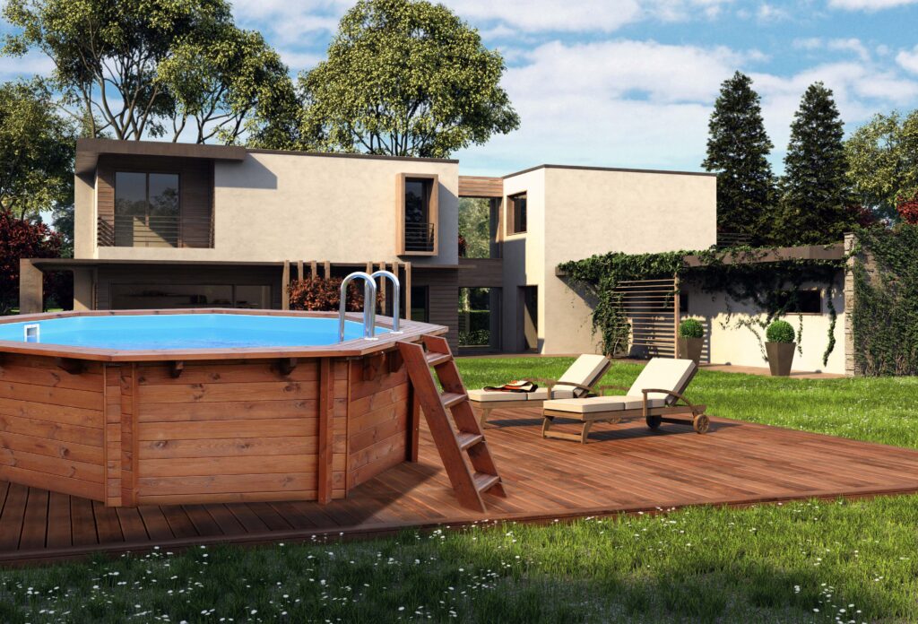 dřevěný bazén na zahradu
